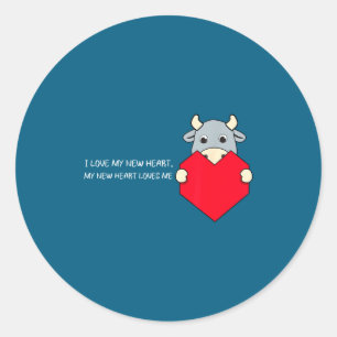 I Love My New Heart Loves Me Heart Health Awarenes Classic Round Sticker