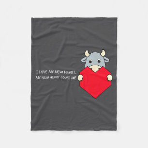 I Love My New Heart Loves Me Heart Health Awarenes Fleece Blanket