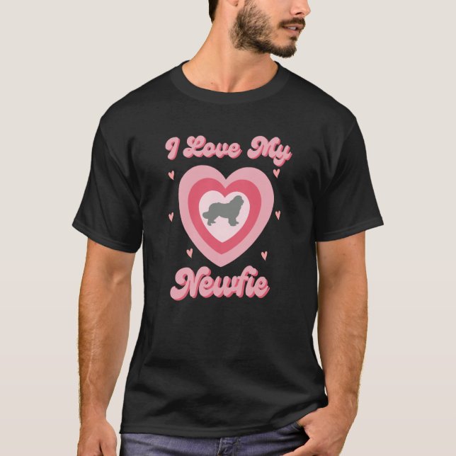 I Love My Newfie For Women Newfy Newfoundland Dog  T-Shirt (Front)
