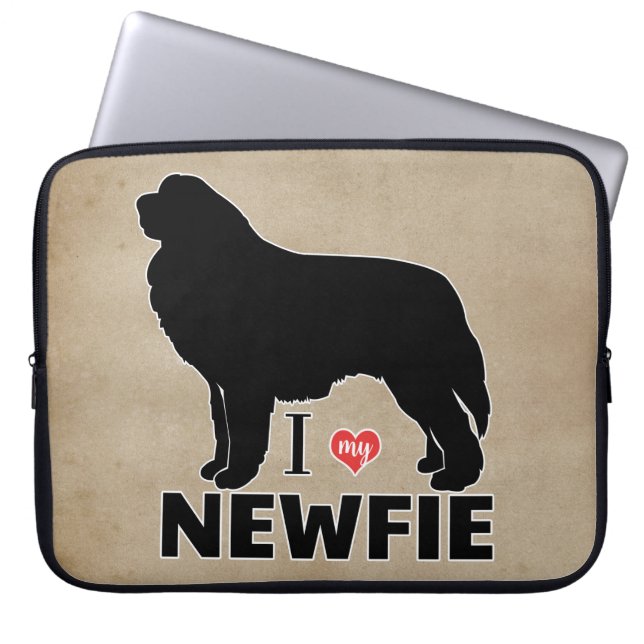 I Love my Newfie Newfoundland Dog Breed Laptop Sleeve (Front)