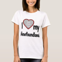 I Love My Newfoundland Dog Lover Red Heart Photo 