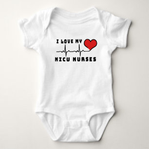 I Love My NICU Nurses Heart Beat Baby Bodysuit
