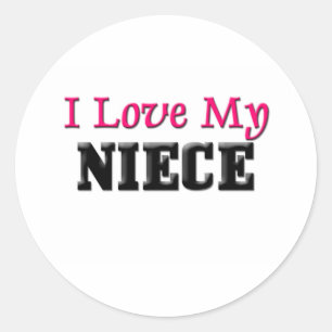I Love My Niece Classic Round Sticker