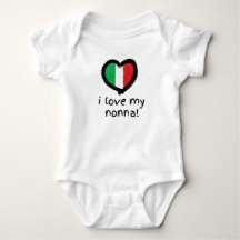 I Love My Nonna Italian Baby Bodysuit Shirt