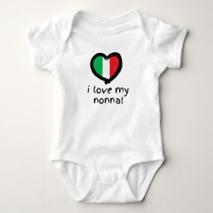 I Love My Nonna Italian Baby Bodysuit Shirt