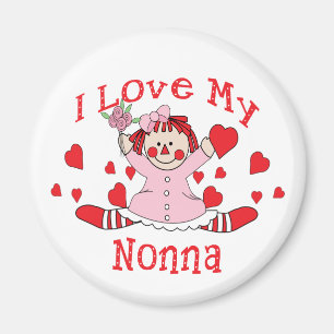 I love My Nonna Rag Doll & Hearts Magnet