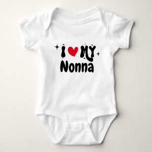 I Love My Nonna Retro Stars Customisable Newborn  Baby Bodysuit