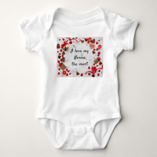 I love my Nonna the most one piece bodysuite Baby Bodysuit