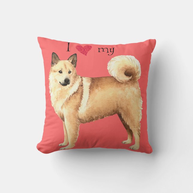 I Love my Norwegian Buhund Cushion (Front)