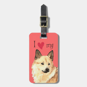 I Love my Norwegian Buhund Luggage Tag
