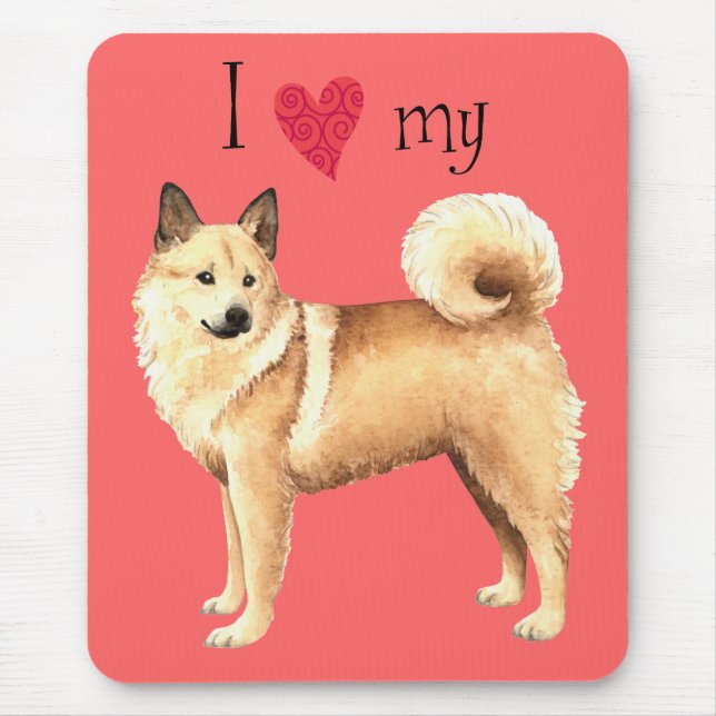 I Love my Norwegian Buhund Mouse Mat (Front)