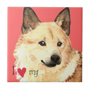 I Love my Norwegian Buhund Tile