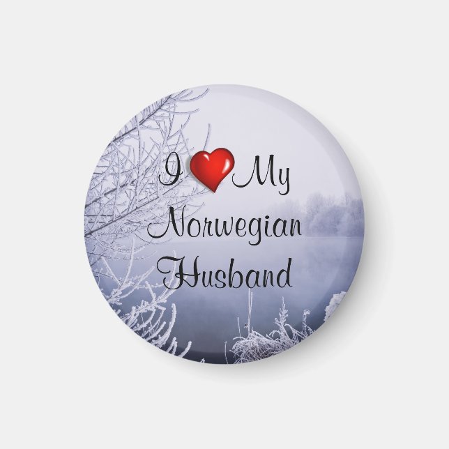 I Love My Norwegian Husband Magnet (Front)