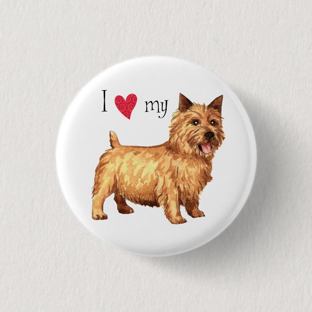 I Love my Norwich Terrier 3 Cm Round Badge (Front)