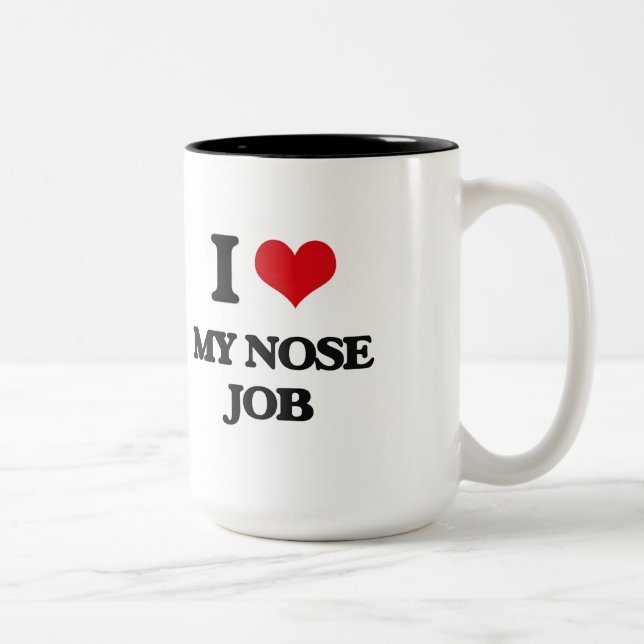 I Love My Nose Job Two-Tone Coffee Mug (Right)