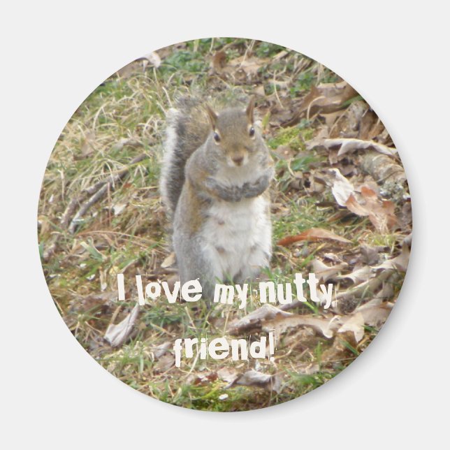 I love my nutty Friend, Squirrel Magnet (Front)