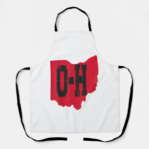 I Love My Ohio Home Script Ohio Buckeye State Apron