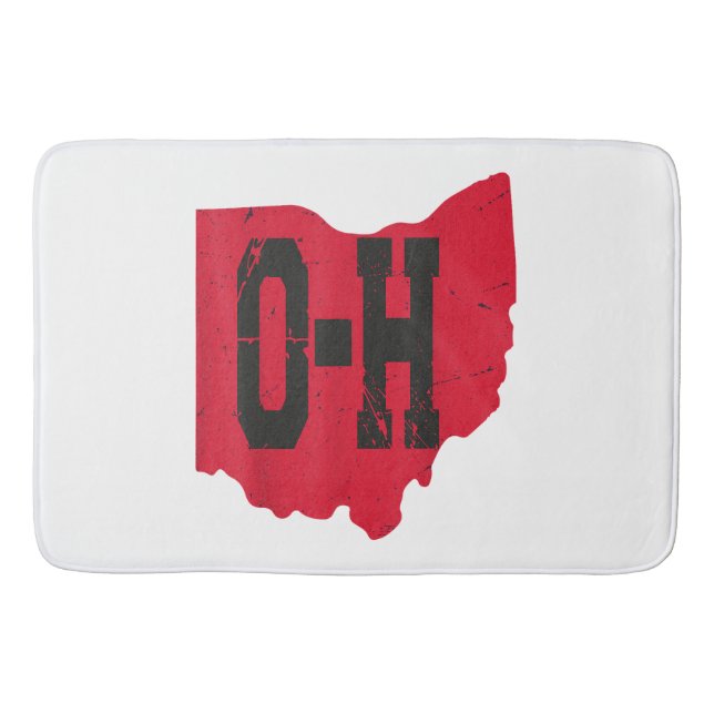 I Love My Ohio Home Script Ohio Buckeye State Bath Mat (Front)