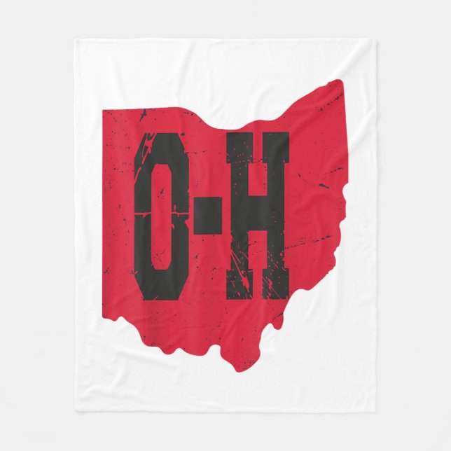 I Love My Ohio Home Script Ohio Buckeye State Fleece Blanket (Front)
