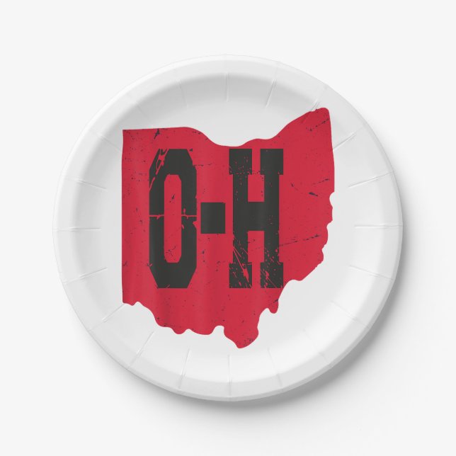 I Love My Ohio Home Script Ohio Buckeye State Paper Plate (Front)