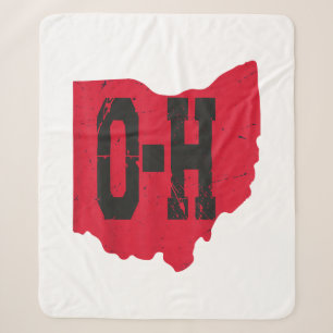 I Love My Ohio Home Script Ohio Buckeye State Sherpa Blanket