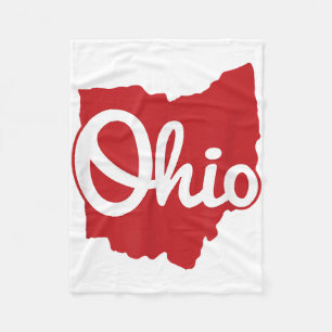 I Love My Ohio Home Script Ohio  Fleece Blanket