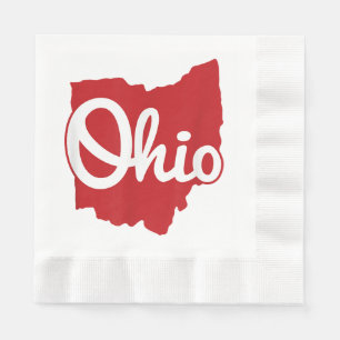 I Love My Ohio Home Script Ohio  Napkin