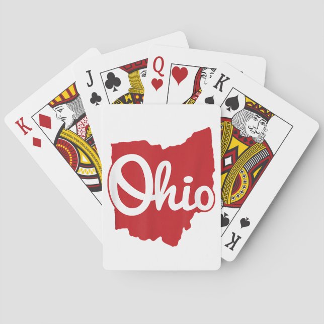 I Love My Ohio Home Script Ohio  Playing Cards (Back)