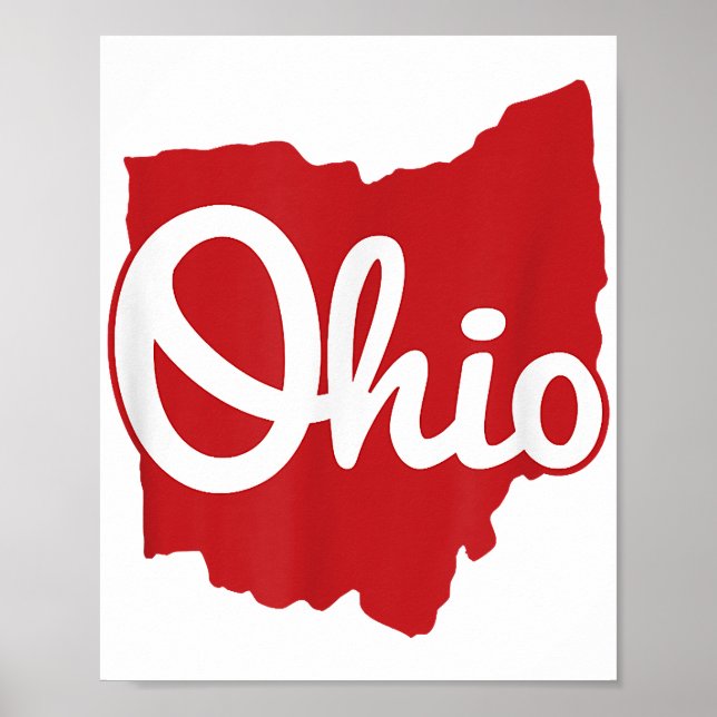 I Love My Ohio Home Script Ohio  Poster (Front)
