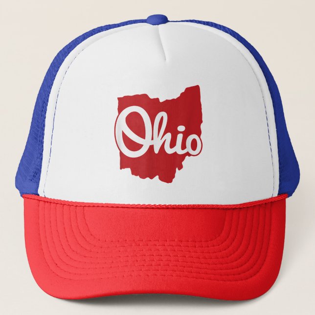 I Love My Ohio Home Script Ohio  Trucker Hat (Front)