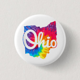 I Love My Ohio Home Script Tie Dye Ohio 3 Cm Round Badge