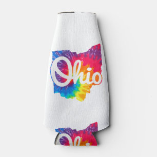 I Love My Ohio Home Script Tie Dye Ohio Bottle Cooler