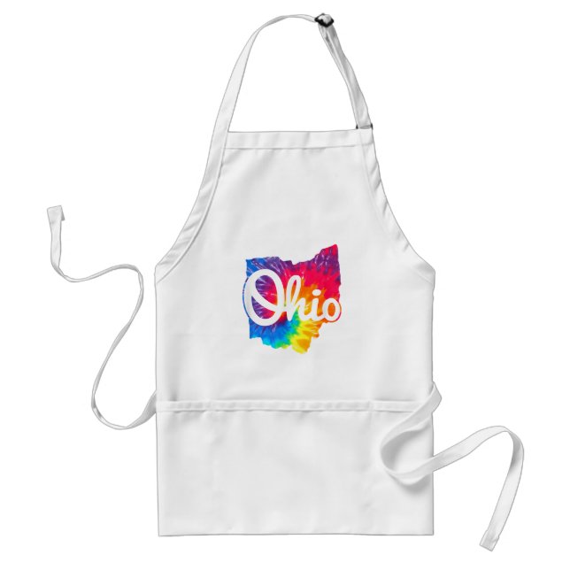 I Love My Ohio Home Script Tie Dye Ohio Standard Apron (Front)