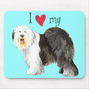 I Love my Old English Sheepdog Mouse Mat