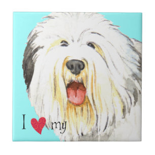 I Love my Old English Sheepdog Tile