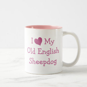 I Love My Old English Sheepdog Two-Tone Coffee Mug