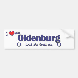 I Love My Oldenburg (Female Horse) Bumper Sticker
