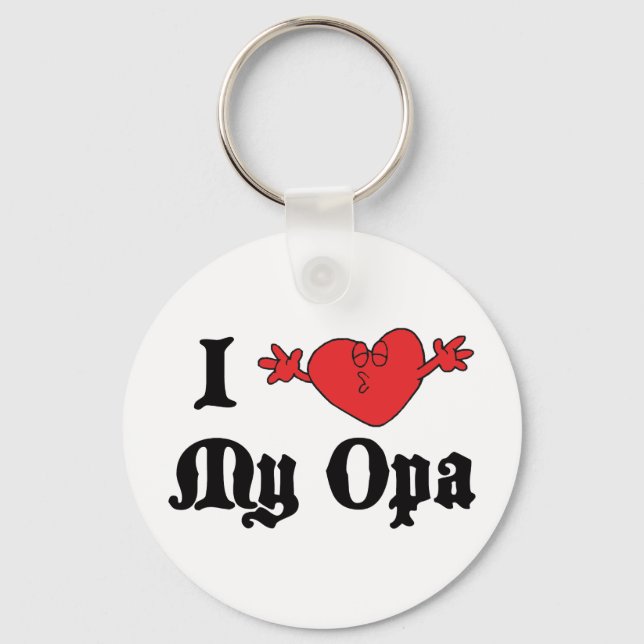 I Love My Opa Key Ring (Front)
