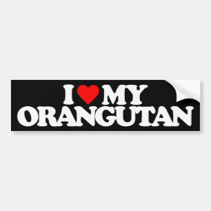I LOVE MY ORANGUTAN BUMPER STICKER