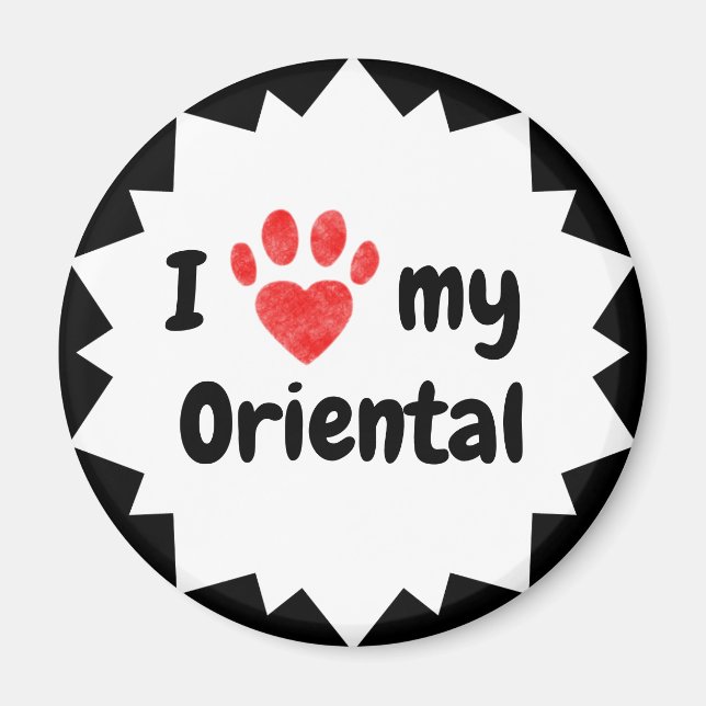 I Love My Oriental Cat Magnet (Front)