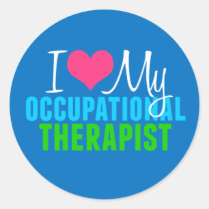I Love My OT Classic Round Sticker
