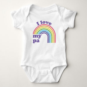 I Love My Pa - Cute Rainbow  Baby Bodysuit