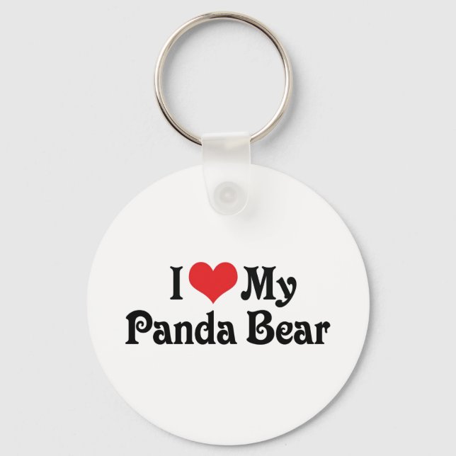 I Love My Panda Bear Key Ring (Front)