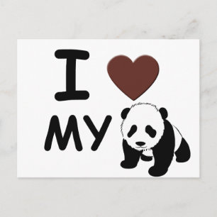 I LOVE MY PANDA BEAR POSTCARD