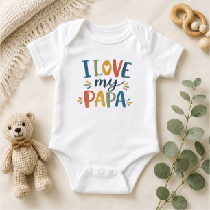 I Love My Papa Personalized Baby Bodysuit