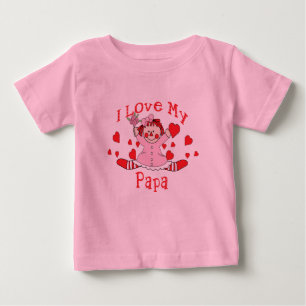 I love My Papa Rag Doll & Hearts Baby T-Shirt