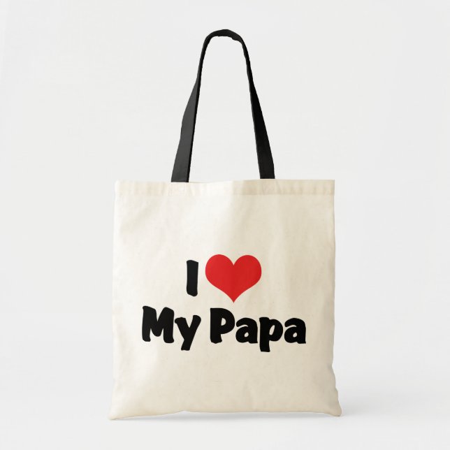 I Love My Papa Tote Bag (Front)