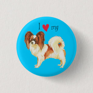 I Love my Papillon 3 Cm Round Badge