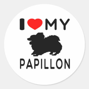 I Love My Papillon. Classic Round Sticker