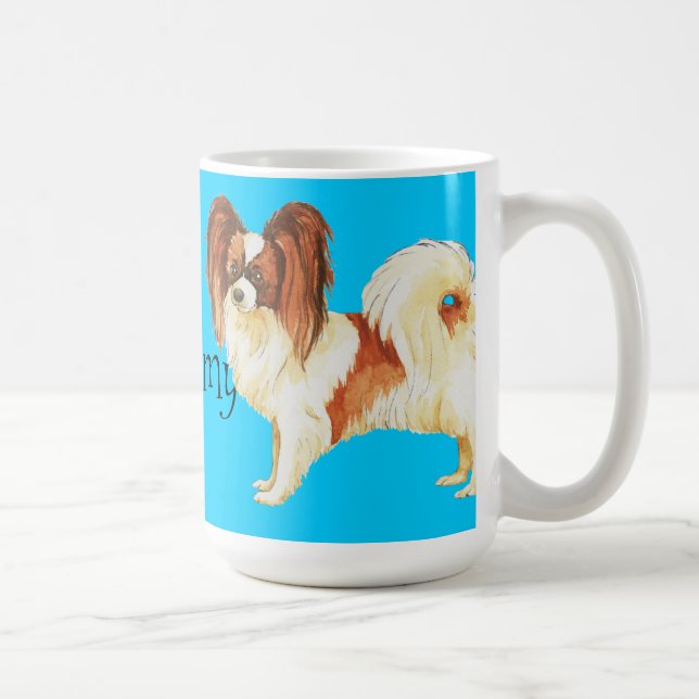 I Love my Papillon Coffee Mug (Right)